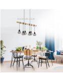 Lámpara de techo vintage de madera y acero Townshend 5 foto de ambiente Eglo Lighting | LeonLeds Iluminación