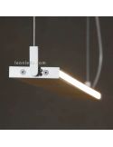 Lámpara LED colgante en suspensión para techo de diseño Manolo | LeónLeds Iluminación | Lámpara plana marrón