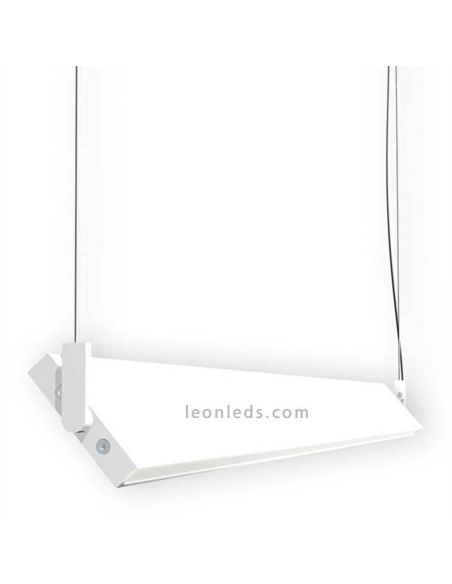 Lámpara LED colgante en suspensión para techo de diseño Manolo | LeónLeds Iluminación | Lámpara plana blanca