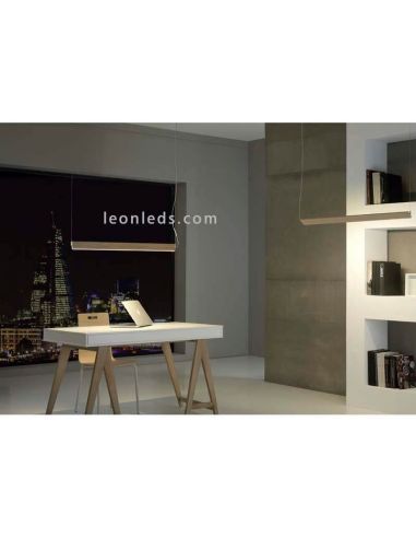 Lámpara LED colgante en suspensión para techo de diseño Manolo | LeónLeds Iluminación | Lámpara plana para oficina