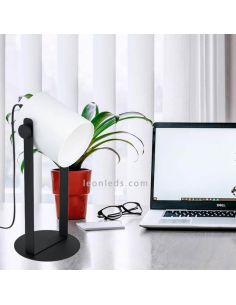 Lampe de table Hornwood noire et blanche | leonleds 2
