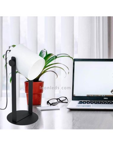 Lámpara de mesa Hornwood blanca y negra Eglo| LeonLeds