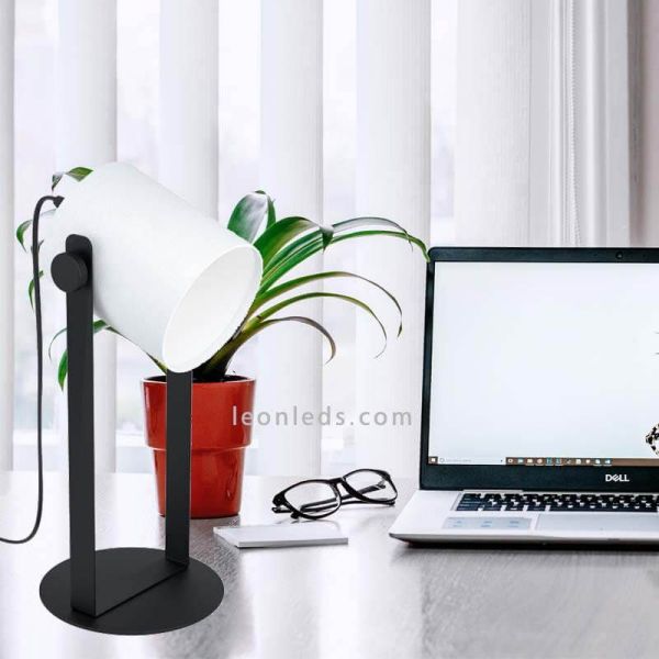 Lámpara de mesa Hornwood blanca y negra Eglo| LeonLeds