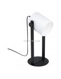 Lámpara de mesa Hornwood blanca y negra| LeonLeds