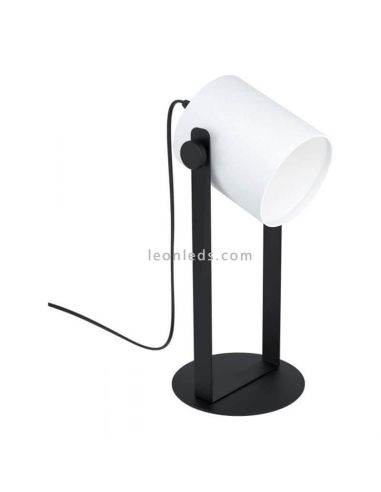 Lámpara de mesa Hornwood blanca y negra| LeonLeds