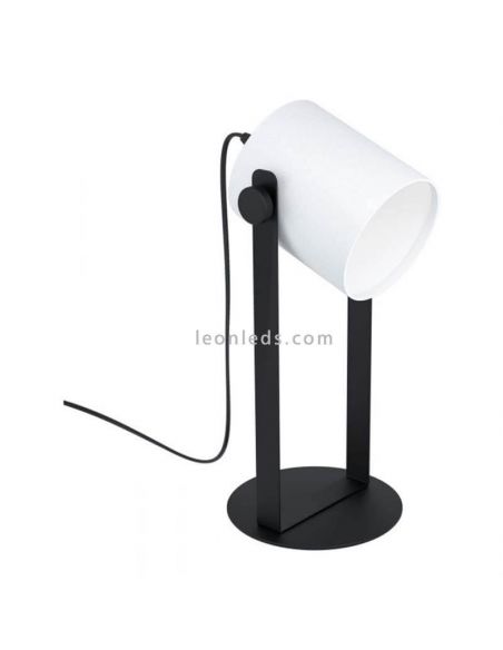 Lámpara de mesa Hornwood blanca y negra| LeonLeds