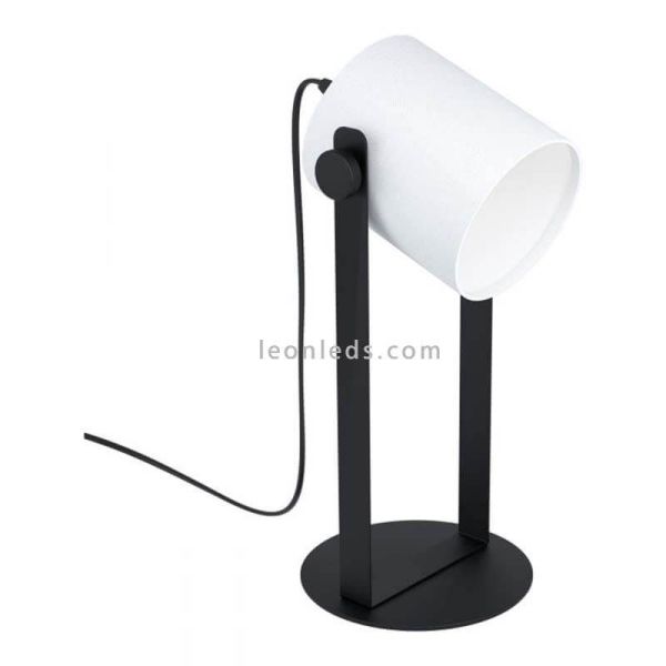 Lámpara de mesa Hornwood blanca y negra| LeonLeds