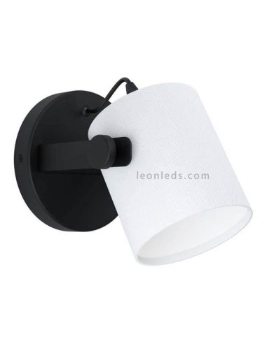 Aplique de pared Hornwood vintage blanco y negro | Leónleds