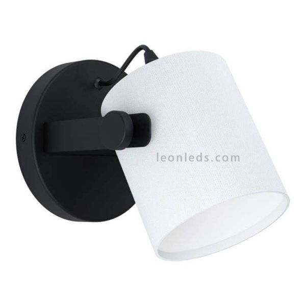 Aplique de pared Hornwood vintage blanco y negro | Leónleds