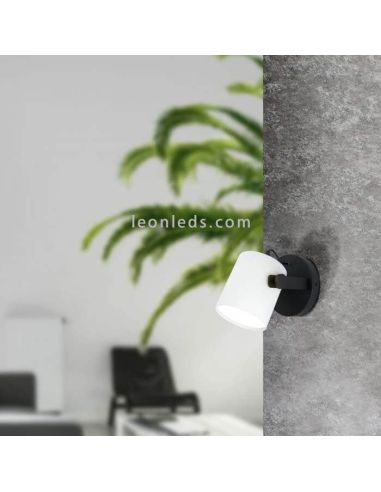 Aplique de pared Hornwood vintage blanco y negro | Leónleds Iluminación