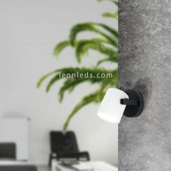 Aplique de pared Hornwood vintage blanco y negro | Leónleds Iluminación