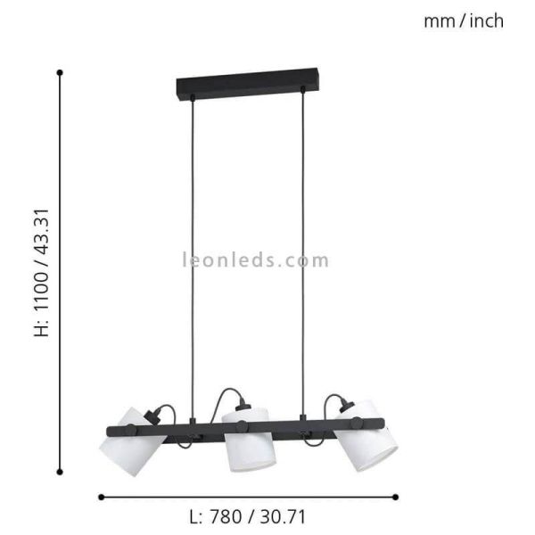Lampe suspendue Hornwood noire et...
