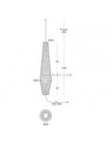Dimensions de la suspension Bimba avec douille de pied et interrupteur long | leonleds