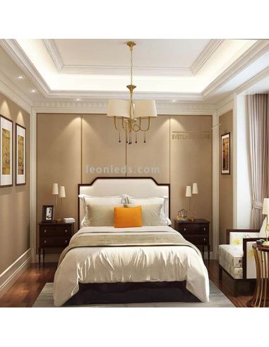 Lampe de Table Large Doré Style Classique Série Paola 2 ampoules E14 Marque Mantra | Éclairage Léonleds