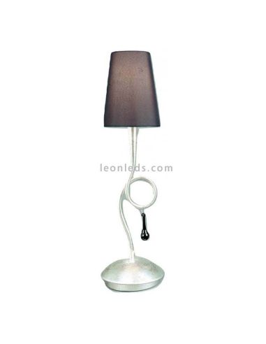 Lámpara de Sobremesa color Plateada y Negra de estilo Clásico serie Paola marca Mantra | LeonLeds iluminación