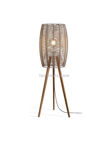 Lámpara de pie trípode madera para exterior o interior Poma Olé¡ By FM | LeonLeds Iluminación