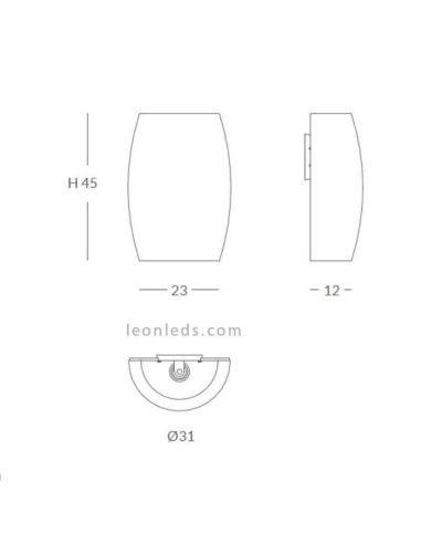 Aplique de pared cuerda personalizable con nivel IP20 o IP64 Poma dimensiones marca Ole by FM | LeónLeds Iluminación