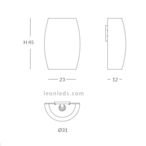Aplique de pared cuerda personalizable con nivel IP20 o IP64 Poma dimensiones marca Ole by FM | LeónLeds Iluminación
