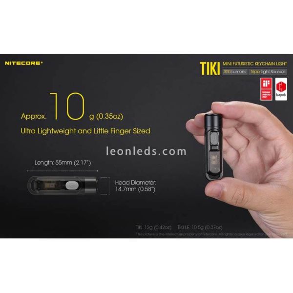 Mini lanterne porte-clés LED rechargeable Tiki Le | Éclairage Led Lion