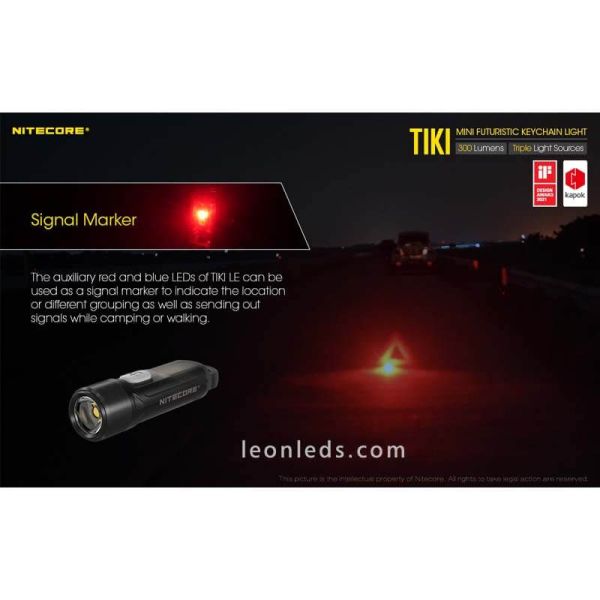 Linterna LED  llavero mini Tiki Le recargable 300 lúmenes Nitecore | León Leds Iluminación