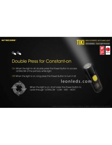 Lampe torche porte-clés LED rechargeable Mini Tiki Le 300 lumens 4 intensités | Éclairage Led Lion