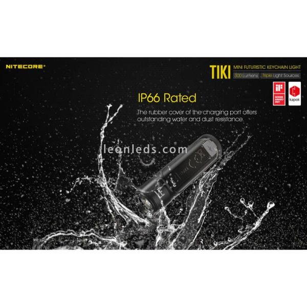 Mini Tiki Le Lampe torche porte-clés LED rechargeable 300 Lumens IP66 | Éclairage Led Lion