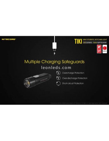 Mini Tiki Le Keychain LED Lanterna USB Carregador 300 Lumens | leon leds
