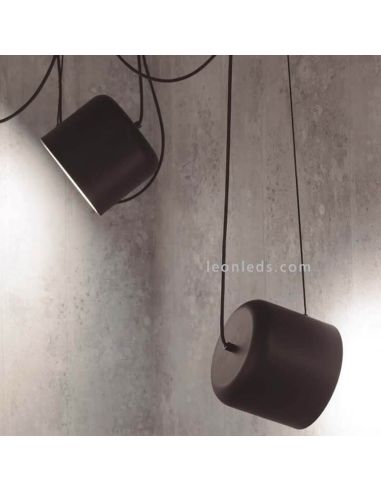 Lámpara colgante con luz direccionable y metálica GU10 Paco | LeónLeds Iluminación | lámpara techo 2 focos negros