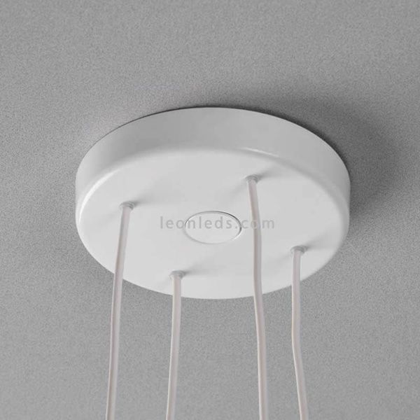 Luminária pendente endereçável de metal GU10 com luz Paco | LeónIluminação Leds | lâmpada de teto difusor de acrílico branco