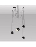 Lámpara colgante con luz direccionable y metálica GU10 Paco | LeónLeds Iluminación | lámpara techo 4 focos negros