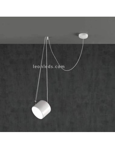 Lámpara colgante con luz direccionable y metálica GU10 Paco | LeónLeds Iluminación | lámpara techo 1 foco blanco