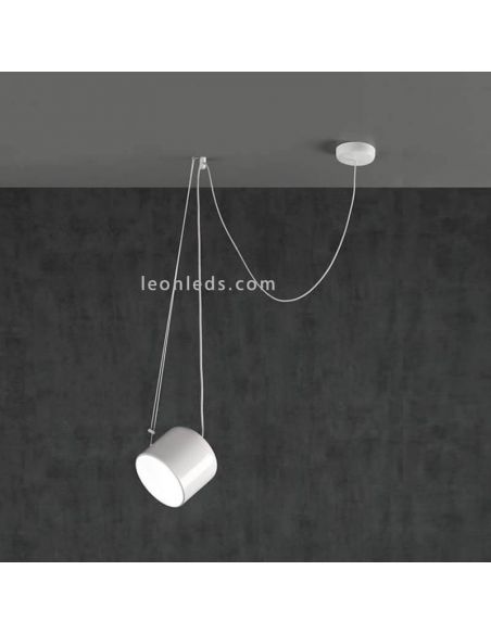 Lámpara colgante con luz direccionable y metálica GU10 Paco | LeónLeds Iluminación | lámpara techo 1 foco blanco