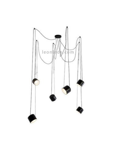 Lámpara colgante con luz direccionable y metálica GU10 Paco | LeónLeds Iluminación | lámpara techo 6 focos negros