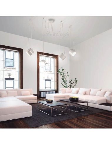 Suspensão com soquete GU10 e interruptor Paco | LeónIluminação Leds | lâmpada ajustável branca sala de estar