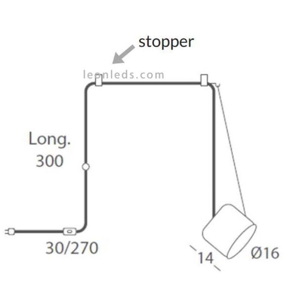 Lámpara colgante con toma de enchufe e interruptor GU10 Paco | LeónLeds Iluminación | lámpara ajustable medidas
