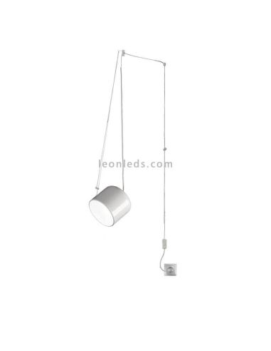 Lámpara colgante con toma de enchufe e interruptor GU10 Paco | LeónLeds Iluminación | lámpara ajustable blanca