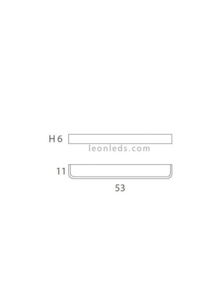 Dimensiones Aplique Nature de madera bidireccional 2xE27  Ole¡ By FM Iluminación | Leónleds