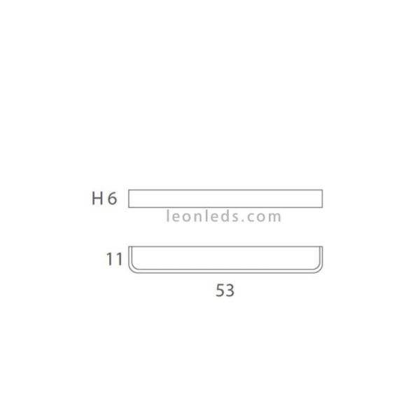 Dimensiones Aplique Nature de madera bidireccional 2xE27  Ole¡ By FM Iluminación | Leónleds