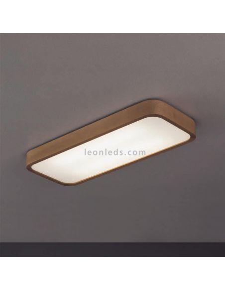 plafonnier rectangulaire Nature en bois et verre |Olé by Fm | Éclairage Leonleds