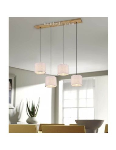 Candeeiro de tecto nórdico com 4 abajures Elmau Trio Lighting foto da marca ambiente | Leon Iluminação LED