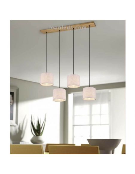 Lámpara de techo nórdica 4 pantallas Elmau foto de ambiente marca Trio Lighting | LeonLeds Iluminación