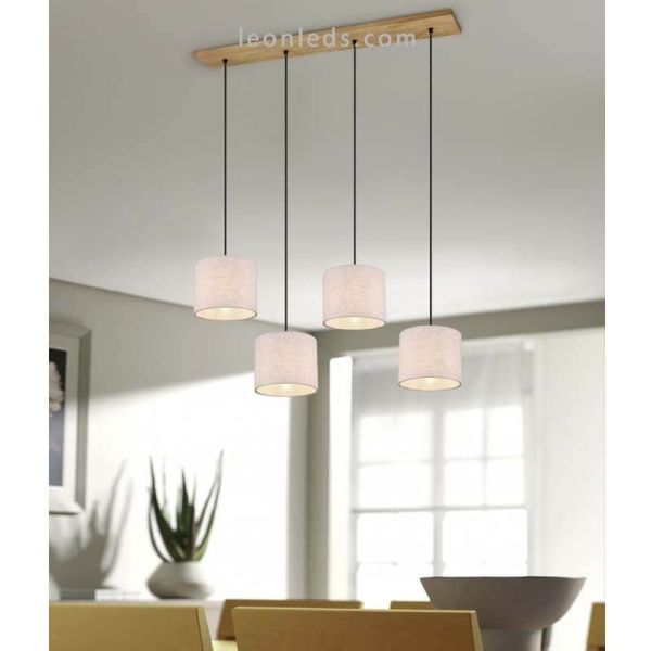 Lámpara de techo nórdica 4 pantallas Elmau foto de ambiente marca Trio Lighting | LeonLeds Iluminación