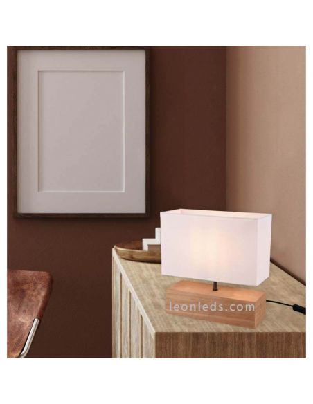 Lampe de table en bois Woody photo de la marque écologique Trio Lighting | leonleds