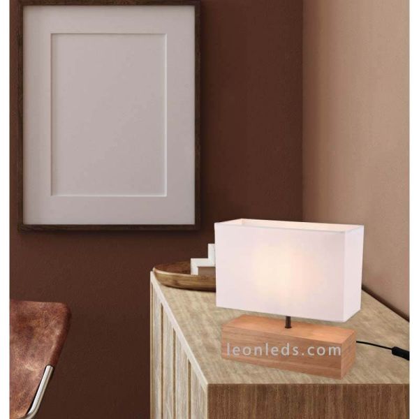 Lámpara de sobremesa de madera Woody foto de ambiente marca Trio Lighting | LeonLeds
