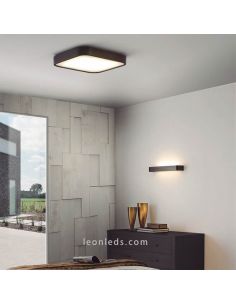 Plafonnier carré Nature en bois 3 finitions différentes 40cm | leonleds 2