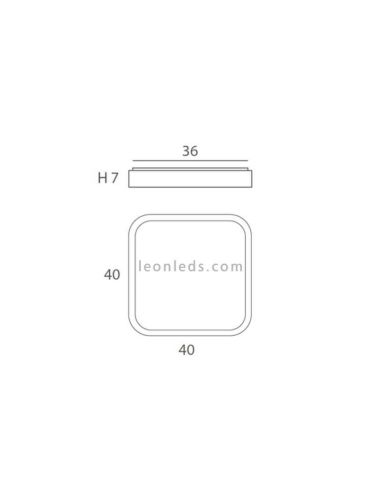 Dimensiones plafón cuadrado Nature de madera 3 acabados distintos  40cm | Leónleds