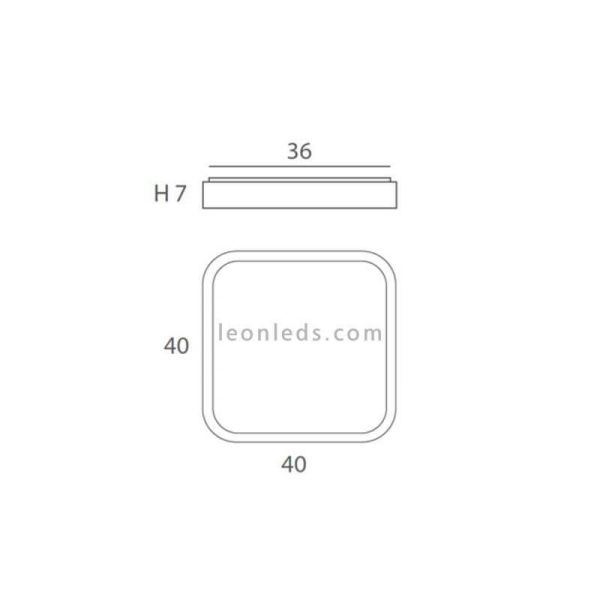 Dimensiones plafón cuadrado Nature de madera 3 acabados distintos  40cm | Leónleds