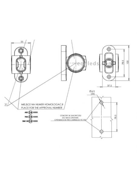 Dimensiones de Galibo LED corto efecto Neon W148 Was | LeonLeds