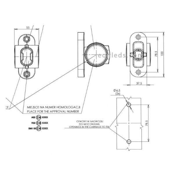 Dimensiones de Galibo LED corto efecto Neon W148 Was | LeonLeds