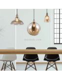 Suspension boule de verre Dino bronze | Éclairage Léonleds